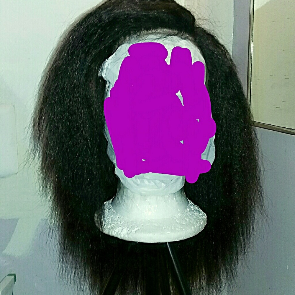 Human hair Natural 360 Kinky straight wig